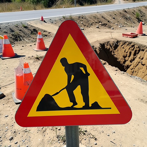 A20 Vägskylt Vägmärke Varning för vägarbete