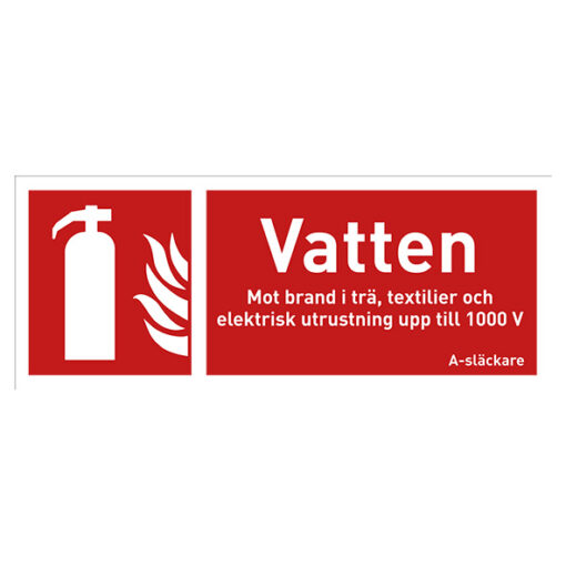 Brandskylt Vattensläckare