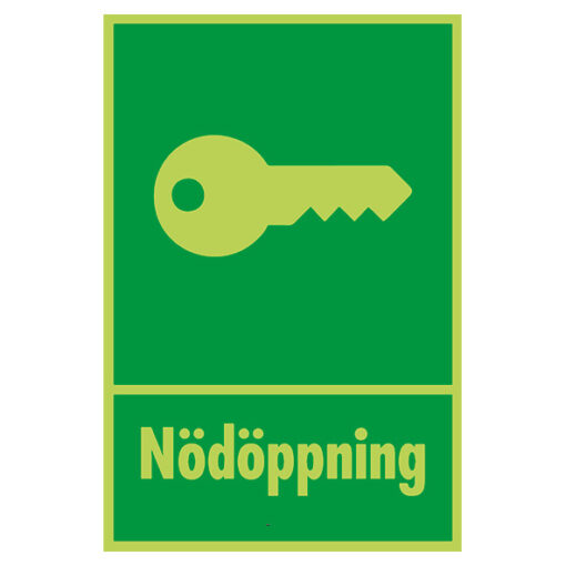Efterlysande nödskylt nödöppning