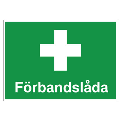 Nödskylt förbandslåda med kors