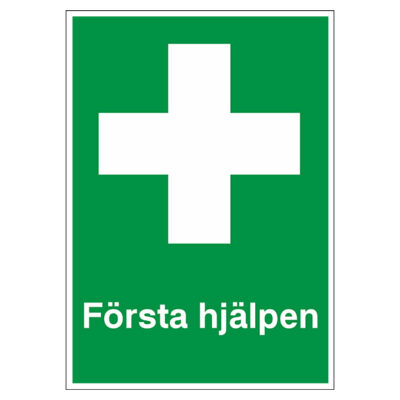 Nödskylt första hjälpen