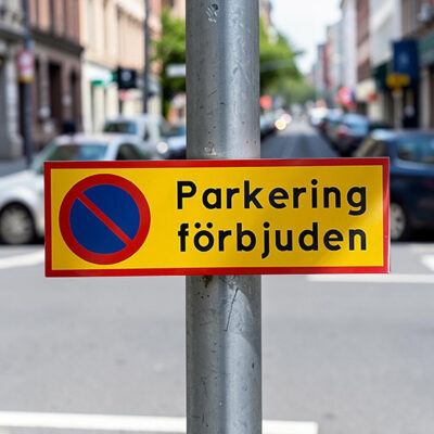 Parkering förbjuden förbudsskylt