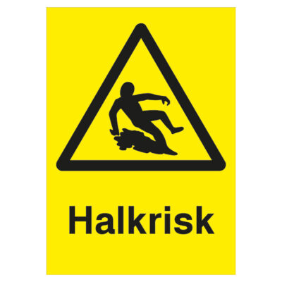 Varningsskylt Halkrisk