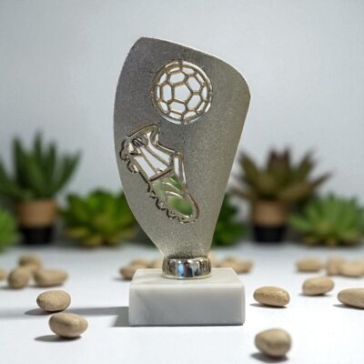 Statyett Fotboll Fotbollssko och boll Guld 135mm