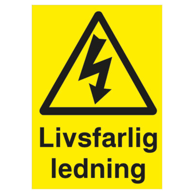 Varningsskylt livsfarlig ledning