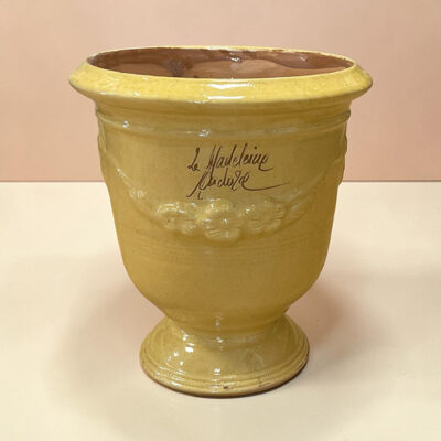 Fransk Traditionell glaserad Anduze kruka Gul