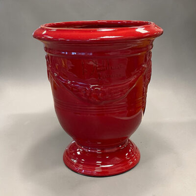 Fransk Traditionell glaserad Anduze kruka Tomatröd