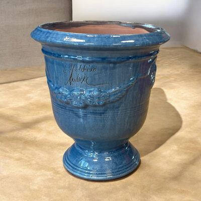 Franska handgjorda krukor glaserad Anduze kruka Blå Lavendel