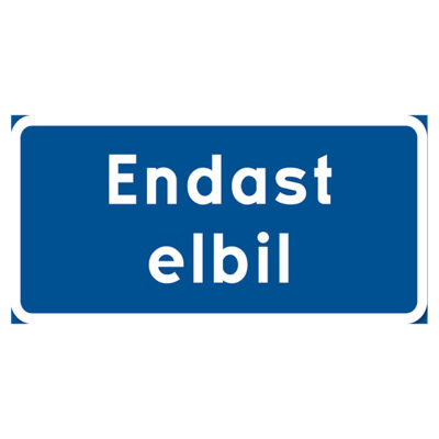 Parkeringsskylt Vägskylt Endast elbil