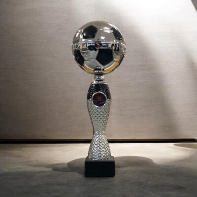 Statyett-Fotboll-Silver-och-svart-H310mm