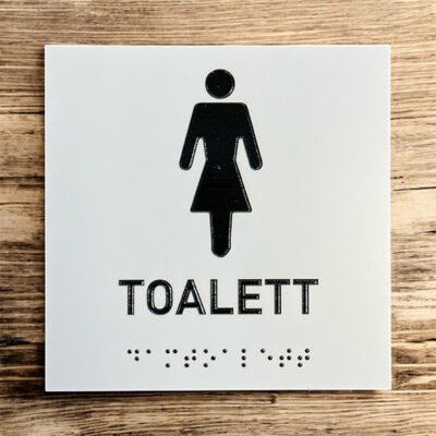 Taktil skylt WC Toalettskylt dam
