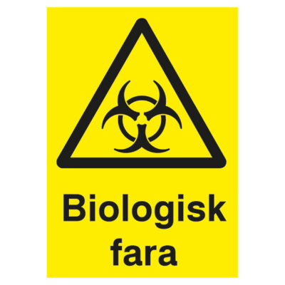 Varningsskylt Biologisk fara gul med symbol