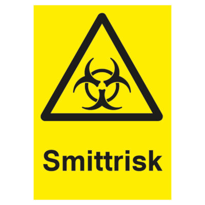 Varningsskylt Smittrisk gul med symbol