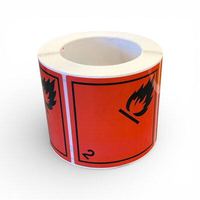 Etiketter farligt gods Brandfarliga gaser klass 2