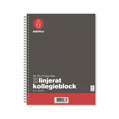 Kollegieblock AllOffice Linjerat 70 Blad A5 70g