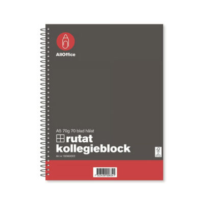 Kollegieblock AllOffice Rutat 70 Blad A5 70g