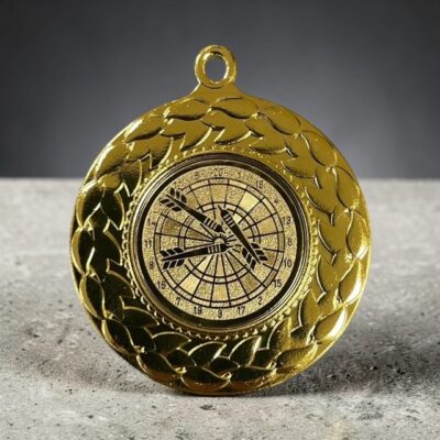 Medalj-Dart-Guld-45mm