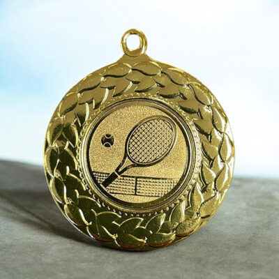 Medalj-Tennis-Guld-40mm-inkl.-krans
