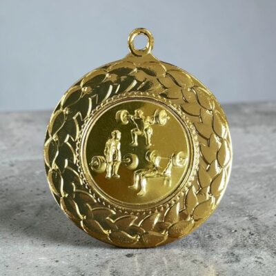 Medalj-Tyngdlyftning-Guld-45mm