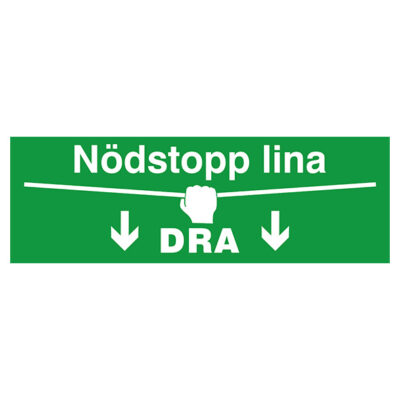 Nödskylt Nödstopp dra i lina