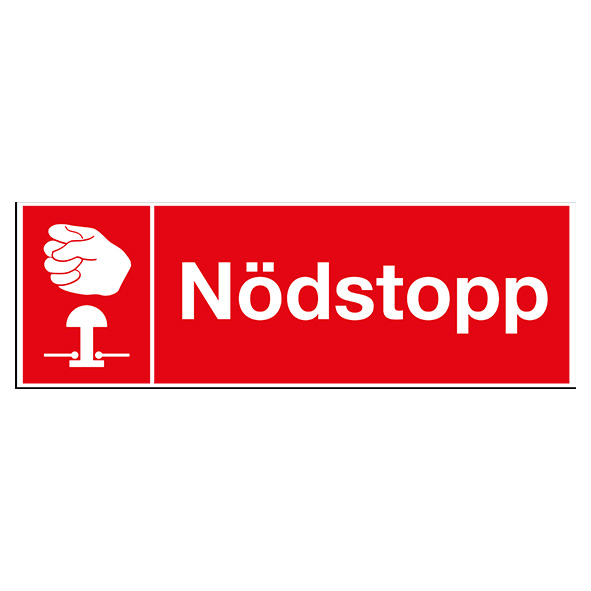 Nödskylt Nödstopp röd