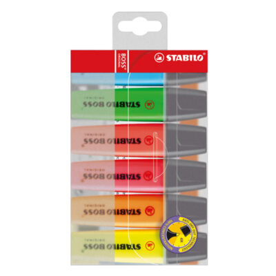 Överstrykningspenna Stabilo Boss 6-pack sorterade färger