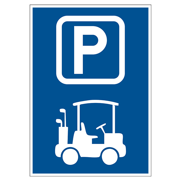 Parkeringsskylt för golfbilar