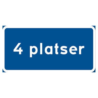 Parkeringsskylt Vägskylt 4 platser