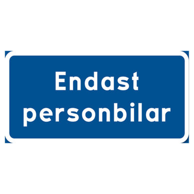 Parkeringsskylt Vägskylt Endast personbilar