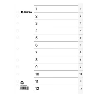 Pärmregister Plast Inkl. Rubrikblad 1-12 A4