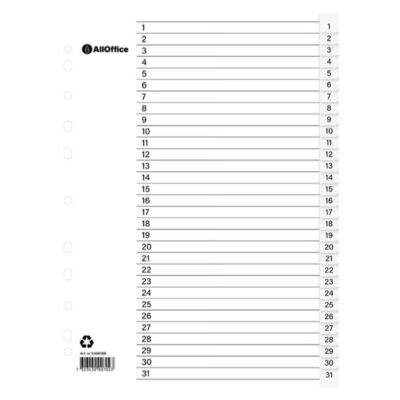 Pärmregister Plast Inkl. Rubrikblad 1-31 A4