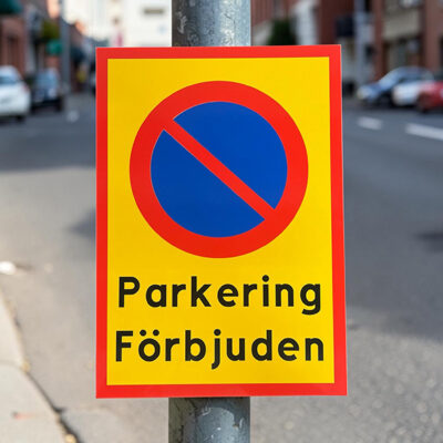 Parkering förbjuden förbudsskylt A4