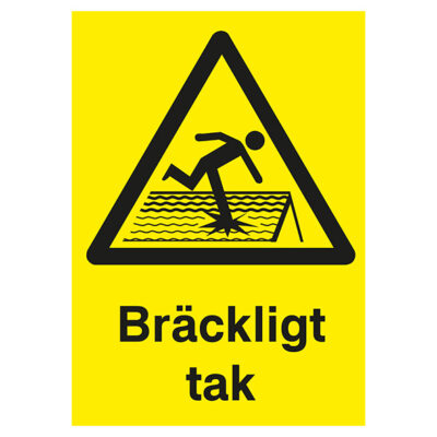Varningsskylt Bräckligt tak