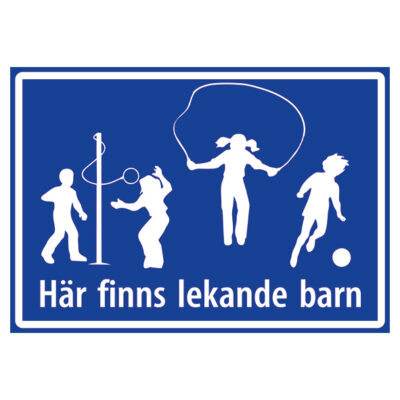 Varningsskylt Här finns lekande barn