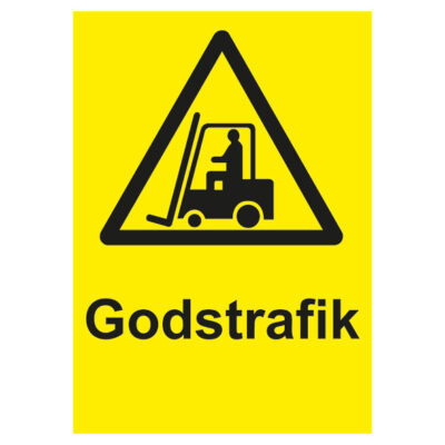 Varningsskylt Varning för Godstrafik