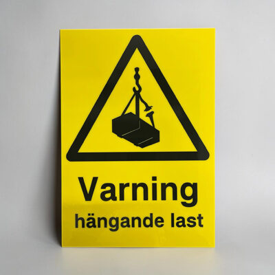 Varningsskylt Varning hängande last