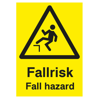 Varningsskylt Fallrisk fall hazard