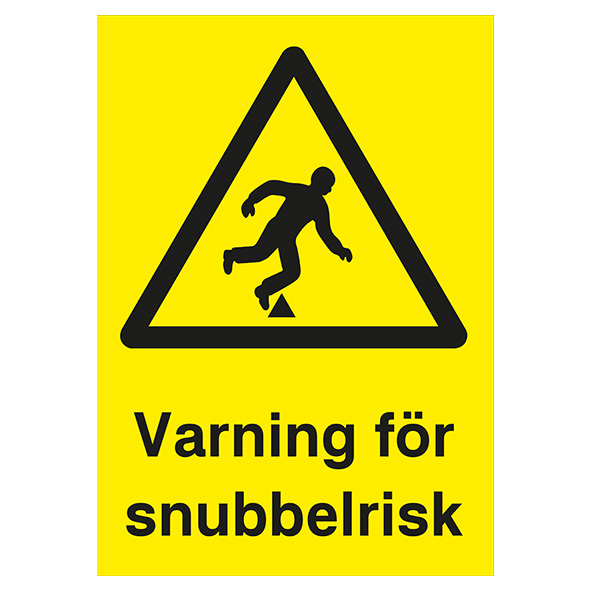 Varningsskylt Varning för Snubbelrisk
