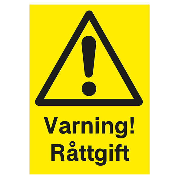 Varningsskylt Varning råttgift