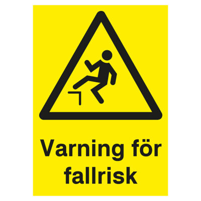 Varningsskylt varning för fallrisk