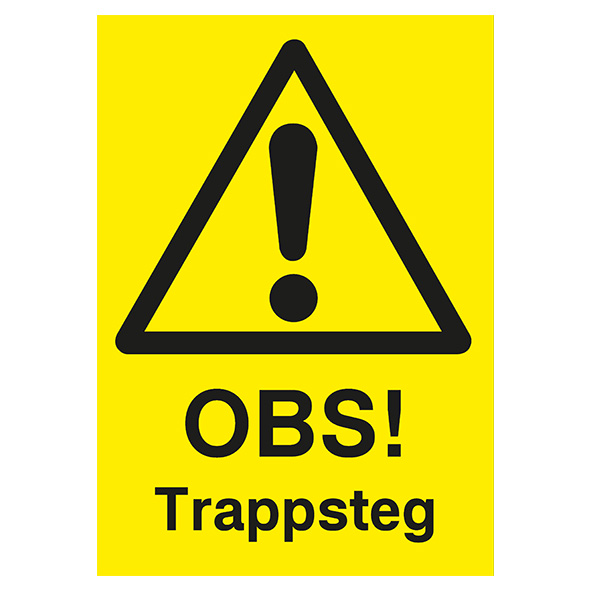 Varningsskylt OBS! Trappsteg