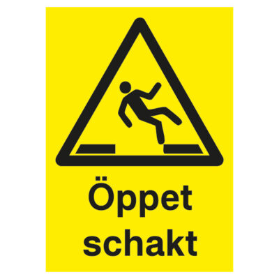 Varningsskylt Öppet schakt