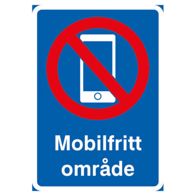 Vägskylt för stolpe mobilfritt område