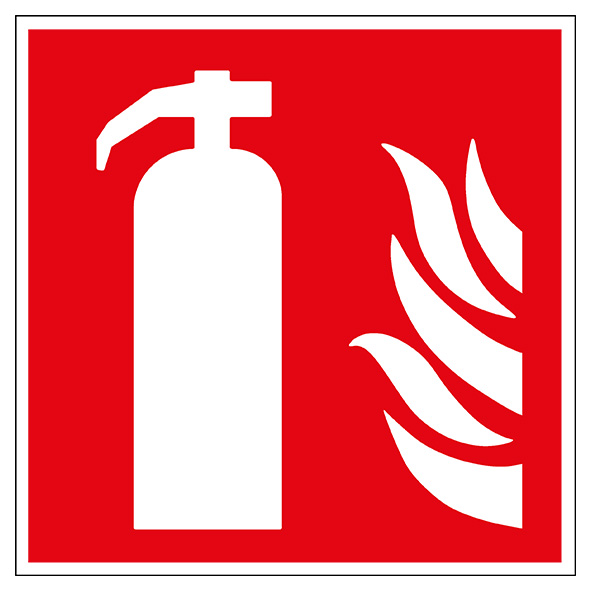 Brandskylt Brandsläckare med låga 200x200mm