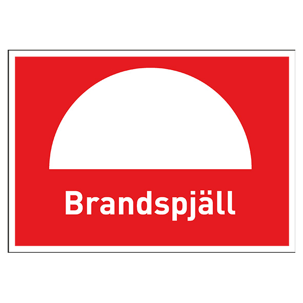 Brandskylt Brandspjäll