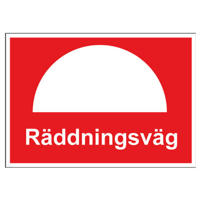 Brandskylt Räddningsväg