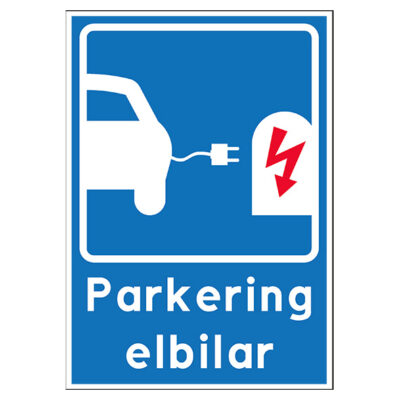 Parkeringsskylt Laddplats T24 parkering elbilar