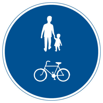 Vägskylt D6 Påbudsmärke Påbjuden gång- och cykelbana